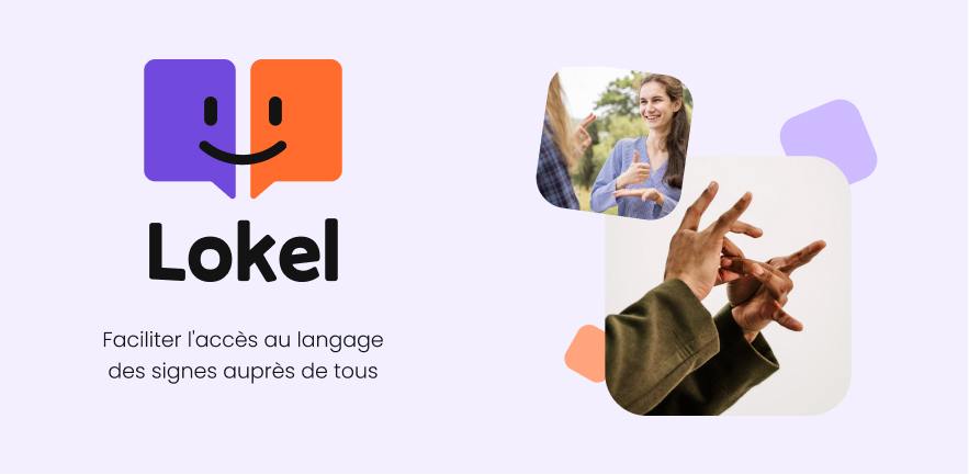 Logo et slogan de Lokel ( Facilité l'accès au langage des signes auprès de tous )